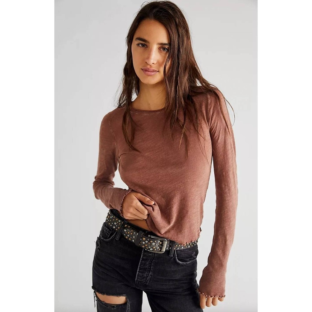 Free People Be My Baby Top Womens XS Desert Topaz Slim